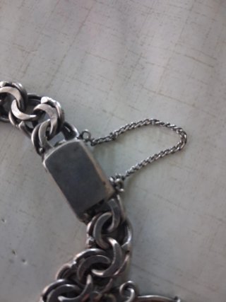 Bracciale vintage in argento sterling con monete