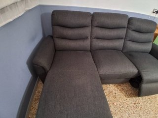 Sofá Chaiselongue con Sillón Relax Gris