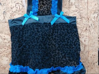 Conjunto Lencería Negro y Azul