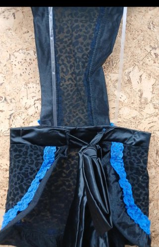 Conjunto Lencería Negro y Azul
