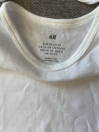Pack 4 Bodies H&M Blanco Bebé EUR 92 (2 años)