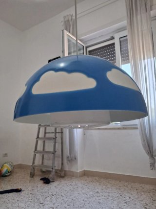 Lampadario a nuvole blu