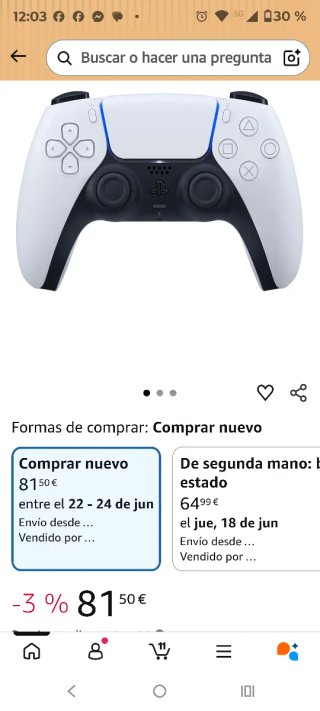 Mando DualSense Blanco Sony