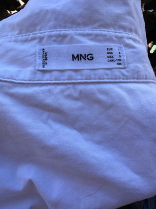 Camisa Blanca Mango Talla L Algodón