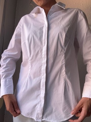 Camisa Blanca Mango Talla L Algodón