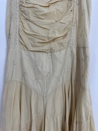 Vestido Boho Vintage Beige/Amarillo Talla M