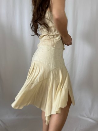 Vestido Boho Vintage Beige/Amarillo Talla M
