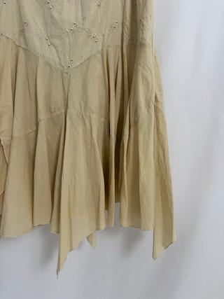 Vestido Boho Vintage Beige/Amarillo Talla M