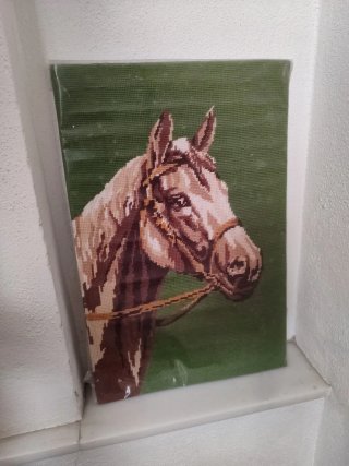 Cuadro punto de cruz caballo