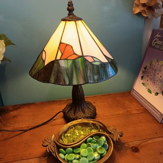 Lampada Tiffany in Vetro e Metallo