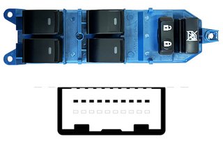 Botonera Puerta Delantero Izquierdo (4 Botones) 10Pin para Toyota AVENSIS 2009