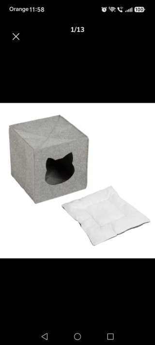 Cueva cama para gatos. Están las medidas en fotos