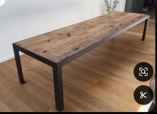 Mesa de comedor madera y metal a medida