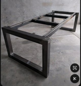 Mesa de comedor madera y metal a medida