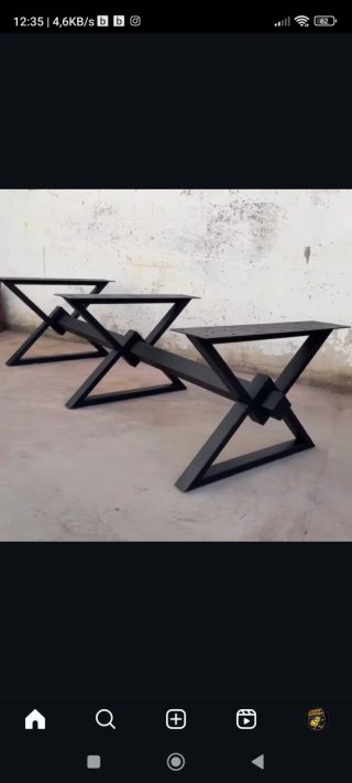 Mesa de comedor madera y metal a medida