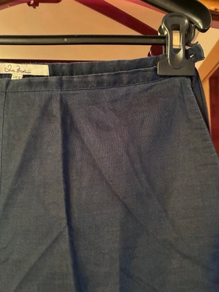 Pantalón Zara Lino T38 Azul