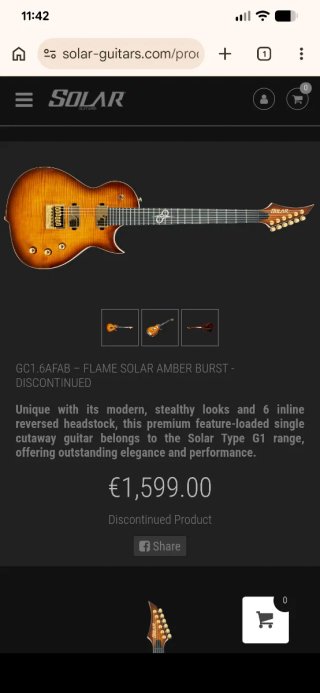 Guitarra Solar GC 1.6A FAB
