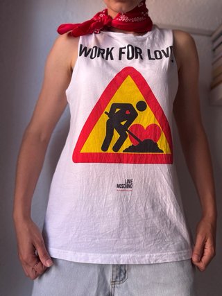Love Moschino Camiseta sin mangas Work for Love