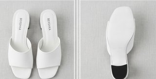 Sandalias Bershka blancas tacón talla 37