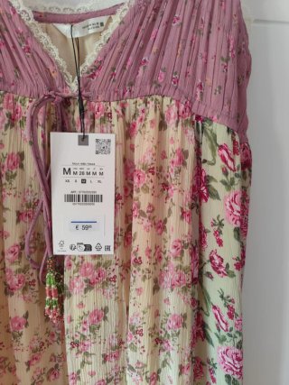 Vestido patchwork Zara c/etiqueta