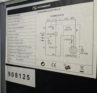 Nevera de dos puertas Schneider A+ 260L