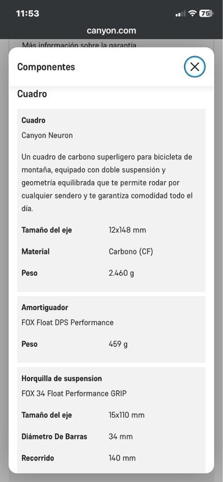 Canyon Neuron CF8 año 2023 Talla L. 2000km.