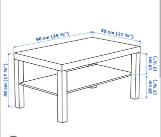 Mesa centro Ikea Lack madera clara