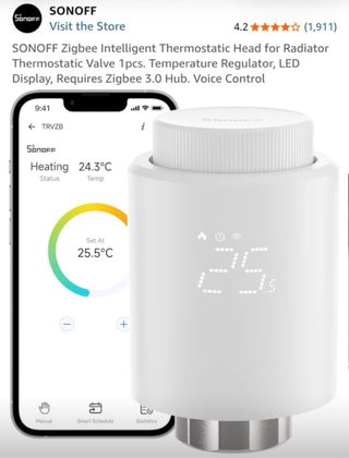 Válvula Termostática Radiador Sonoff