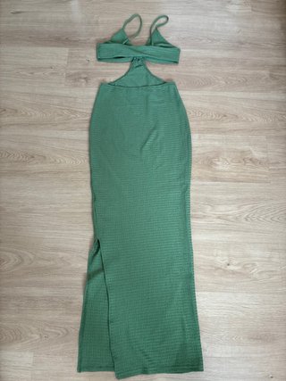 Vestido verde Shein con lazo