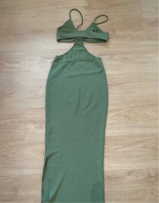 Vestido verde Shein con lazo