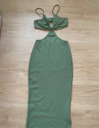 Vestido verde Shein con lazo