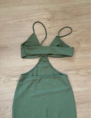 Vestido verde Shein con lazo