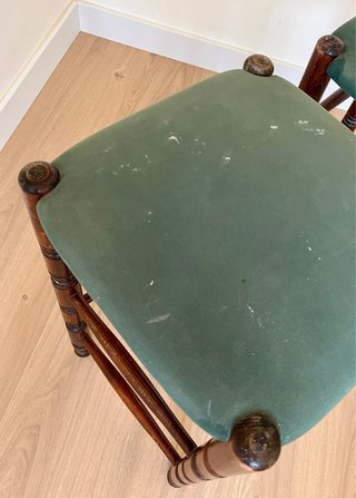 Pareja de taburetes rústicos madera y tela