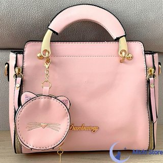 Bolso rosa con monedero gatito