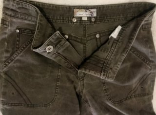 Pantalón capri jean mujer verde oliva