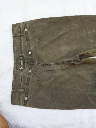 Pantalón capri jean mujer verde oliva