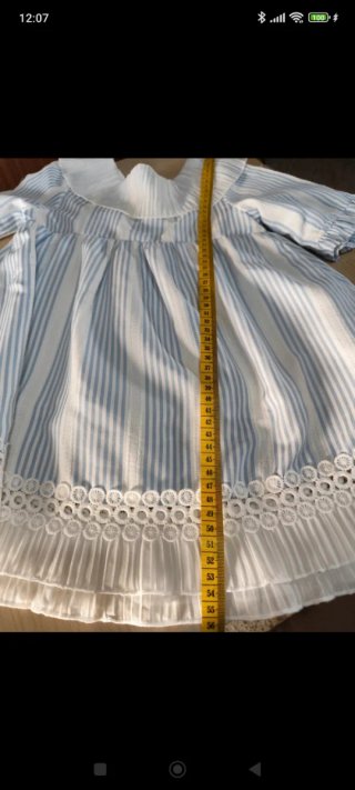 Vestido infantil Dadati rayas blancas y azules
