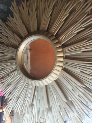 Espejo de madera  Sol Vintage Dorado 75 cm