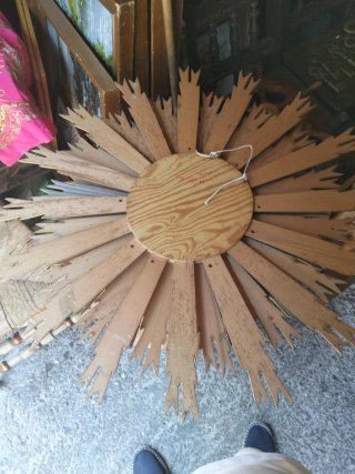 Espejo de madera  Sol Vintage Dorado 75 cm