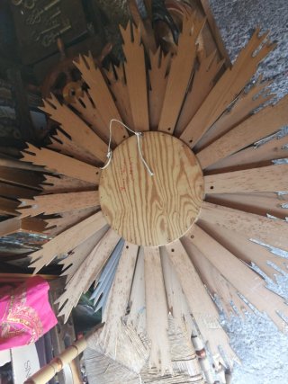 Espejo de madera  Sol Vintage Dorado 75 cm