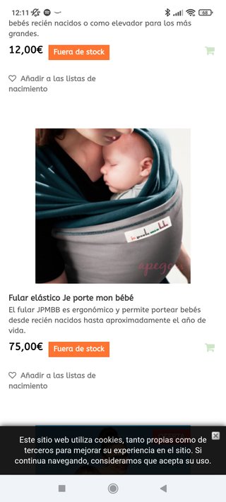 Fular elástico Je porte mon bébé