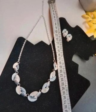 Conjunto joyería plata y azul