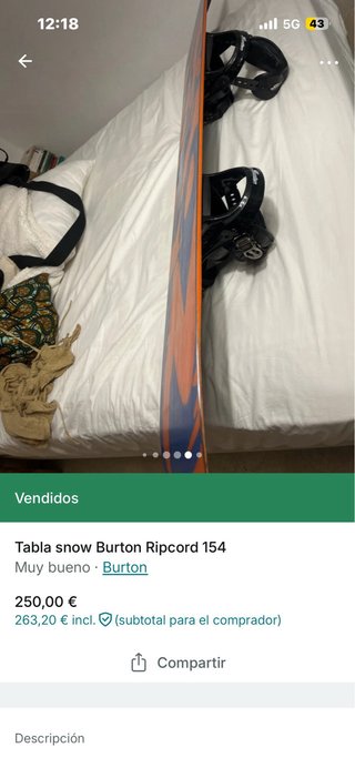 Tabla Snow Burton Ripcord 154