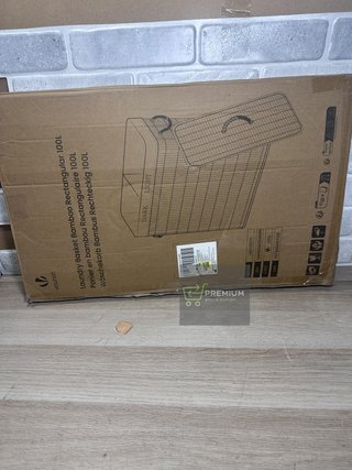 Cesto para ropa sucia de bambu