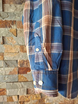 Camisa cuadros Pull&Bear hombre azul/marrón