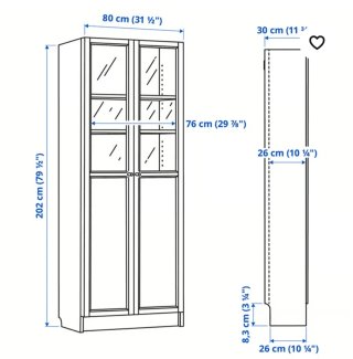 Librería vitrina Billy Oxberg IKEA Blanca