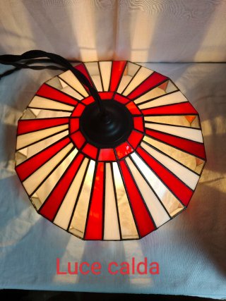 Lampadario Tiffany Vetro e Metallo