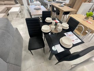 Mesa comedor cristal templado + 4 sillas