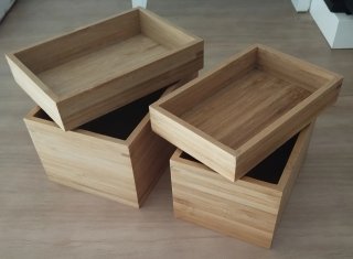 2 cajas de ordenación de bambú IKEA