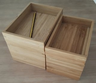 2 cajas de ordenación de bambú IKEA